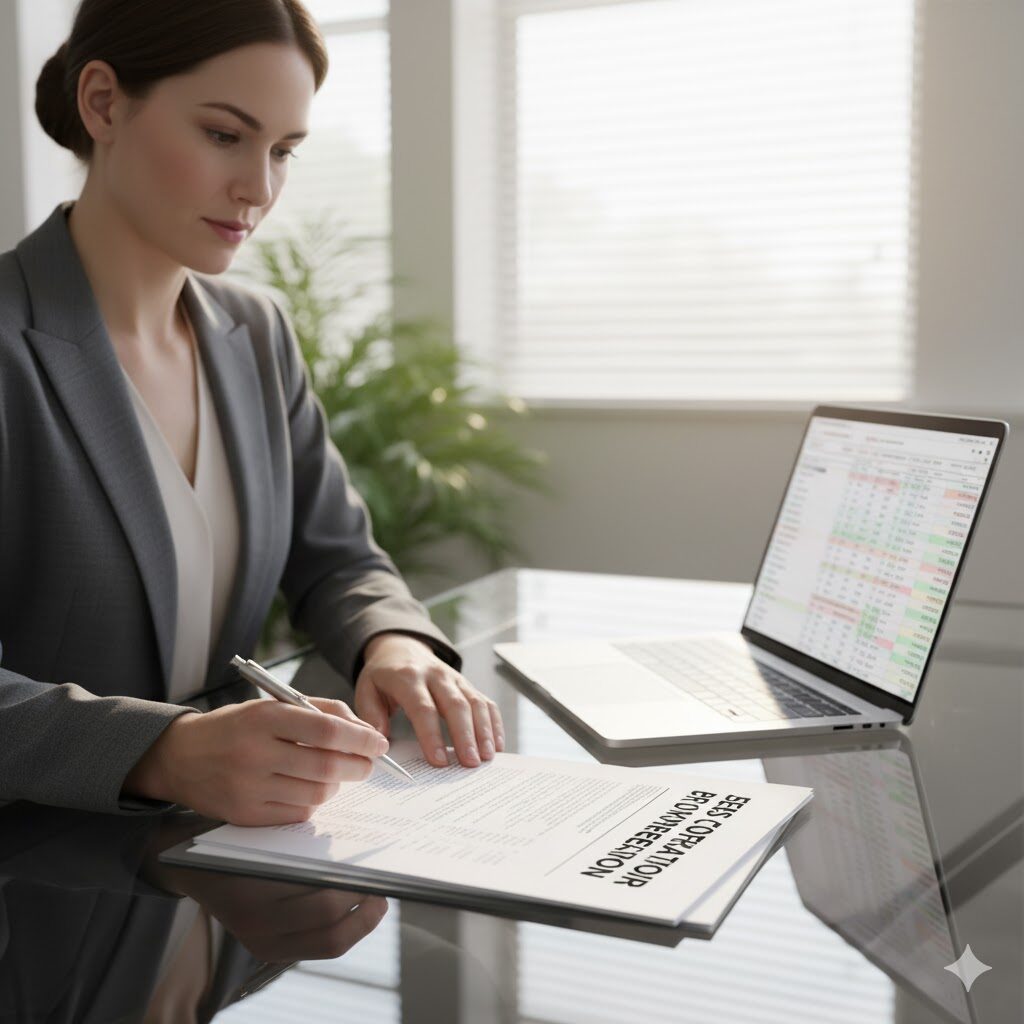 Consultant evaluating wholesale shelf corporation providers and documents.